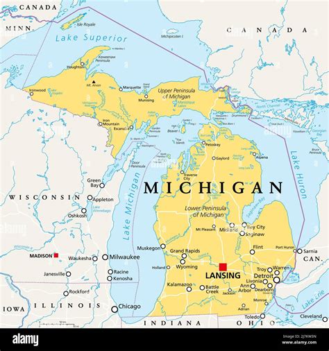 Map of lake michigan fotografías e imágenes de alta resolución - Alamy