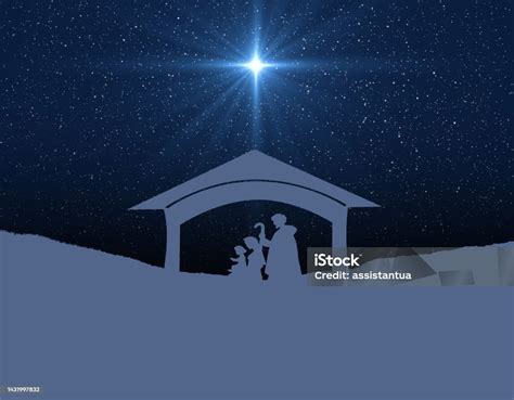 Star Of Bethlehem Or The Christmas Star Silhouettes Of Jesus Christs ...