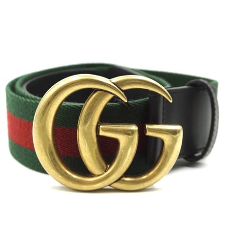 Gucci Gucci Green Red Marmont GG Stripe Belt Size 100/40 Belts Other ...