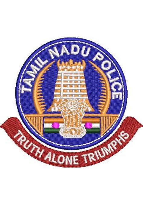 Tamilnadu police Logo Embroidery