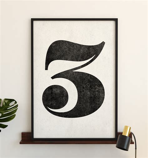 Number 3 sign Number prints PRINTABLE art Black and white | Etsy