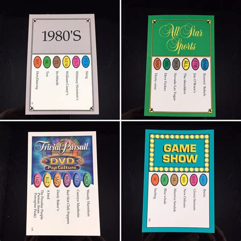 1200 Trivial Pursuit Cards You Pick 12 Different 100 Card | Etsy