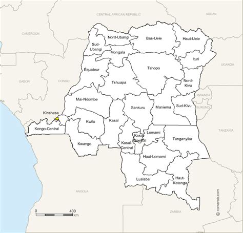 Democratic Republic of Congo new provinces map