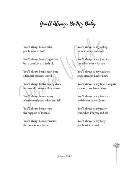 You'll Always Be My Baby Poem - Etsy