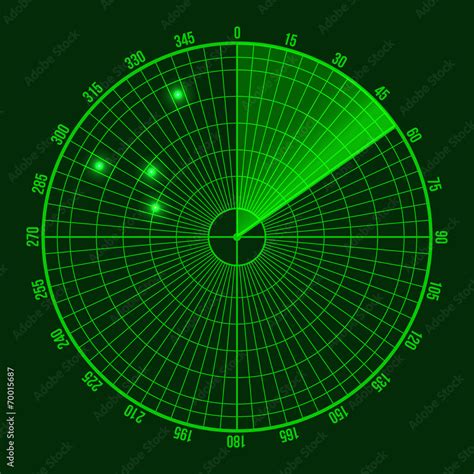 Green Radar Screen. Vector Stock Vector | Adobe Stock