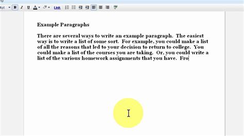 Writing an Example Paragraph - YouTube