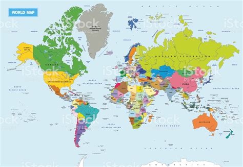 New highly detailed political world map with all countries and their ...