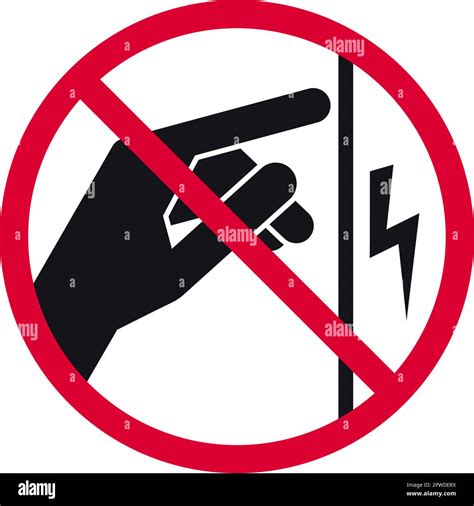 Do not touch prohibited sign, high voltage forbidden modern round ...