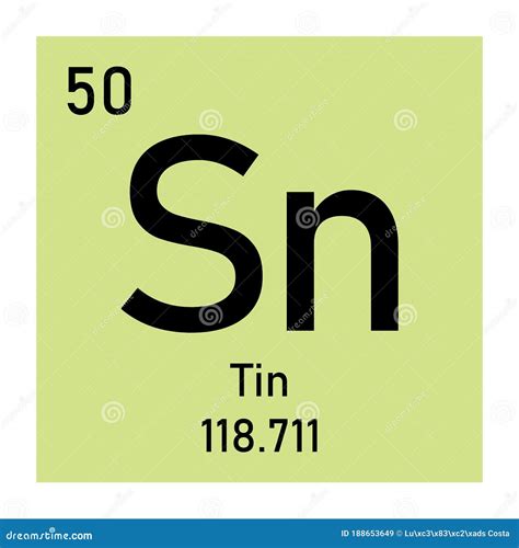 Tin chemical symbol stock illustration. Illustration of black - 188653649