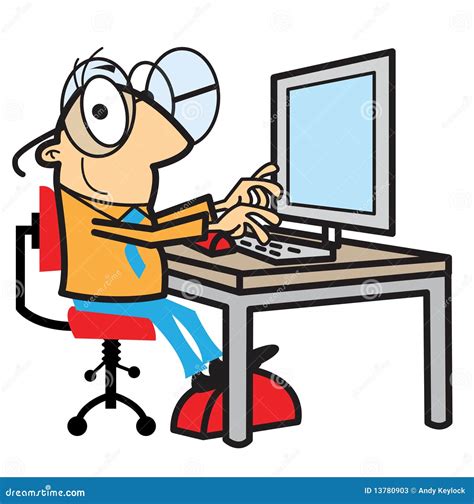 Cartoon Man Working Computer Stock Illustrations – 10,441 Cartoon Man ...