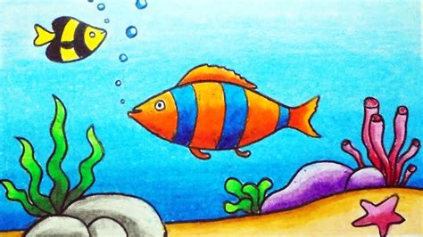 Easy Simple Underwater Drawing - Follow the step by step video or the ...