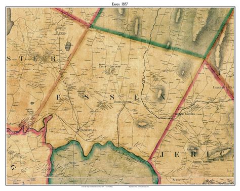 Essex, Vermont 1857 Old Town Map Custom Print - Chittenden Co. - OLD MAPS