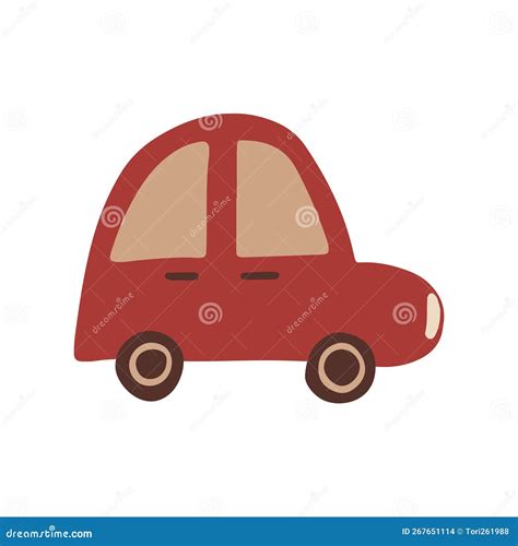 Cute Colorful Retro Pink Car Icon Elements Illustration. Stock Vector ...