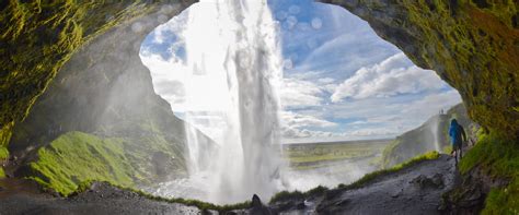 A picture from a cave behind Seljalandsfoss waterfall, Iceland (OC ...