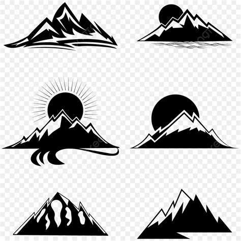 Desain Ilustrasi Vektor Warna Hitam Gunung, Vektor Gunung, Png Gunung ...