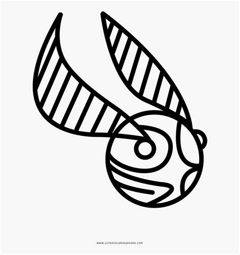 Golden Snitch Coloring Page - Simple Golden Snitch Drawing, HD Png ...