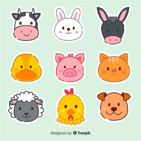 Free Vector | Hand drawn farm animal collection