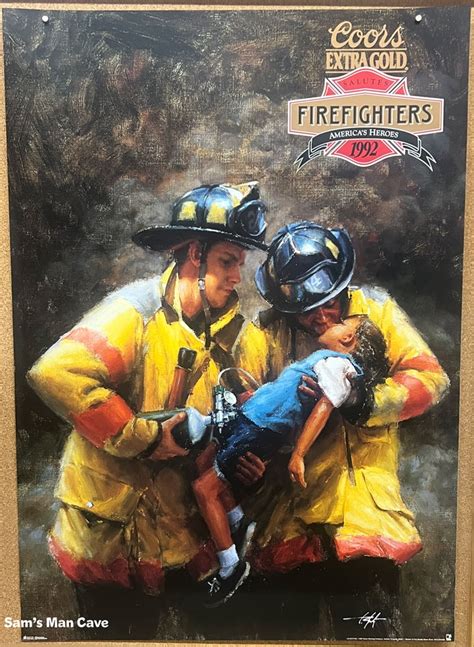 Coors Extra Gold Fire Fighter 1992 Poster