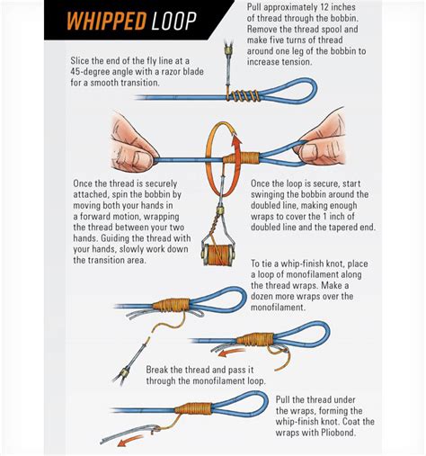 Fly Fishing Knots Example Collection With Loops And Twists Outline ...