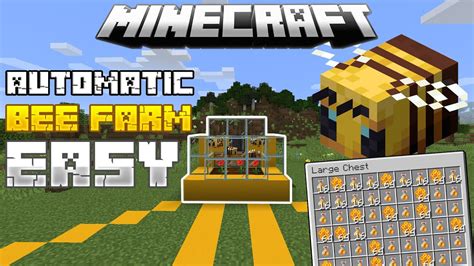 Minecraft AUTOMATIC BEE FARM 🍯 | Honey + Honeycomb Farm, Tutorial Easy ...