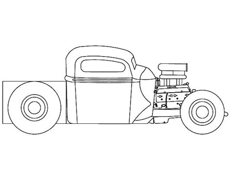 Hot Rod Cars Outline Coloring Pages : Kids Play Color Cool Car Drawings ...