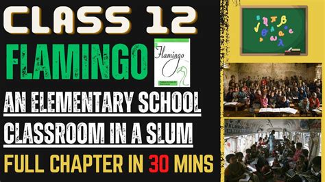 An Elementary School Classroom In a Slum | Class 12 English | Flamingo ...