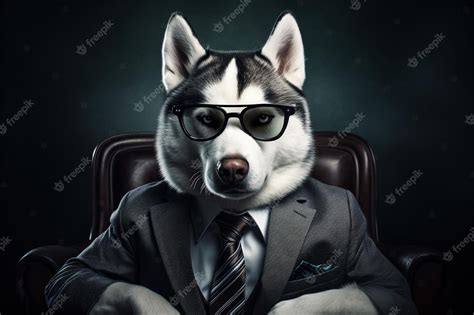 Premium AI Image | dog wearing a business suit