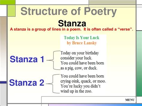 Poetry and Stanzas - reading