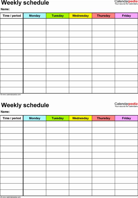 Excel Daily Schedule Template