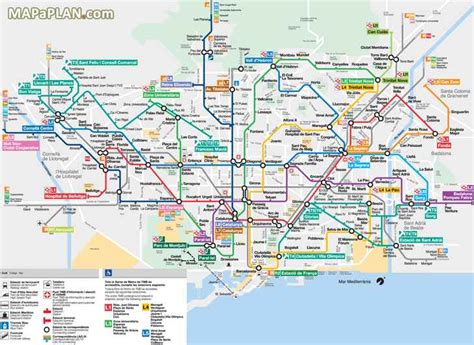 Barcelona maps - Top tourist attractions - Free, printable city street ...