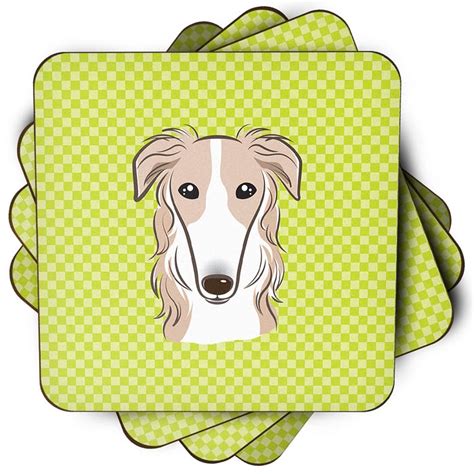 Borzoi Coaster Set – Cartoon | DogShoppe.net