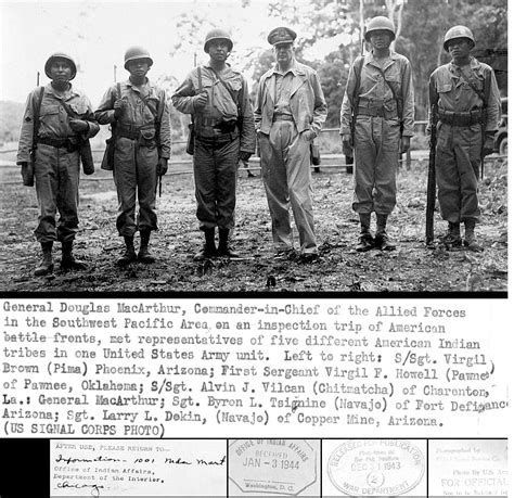 File:General douglas macarthur meets american indian troops wwii ...