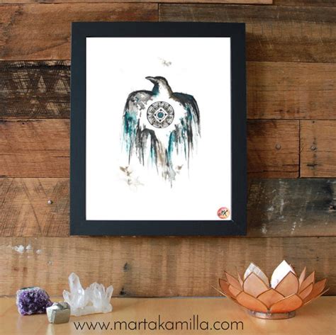 Raven Spirit Animal Symbol Giclee Fine Art Print | Etsy