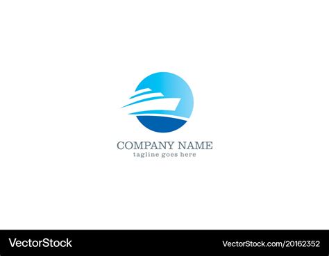 Yacht boat logo design Royalty Free Vector Image