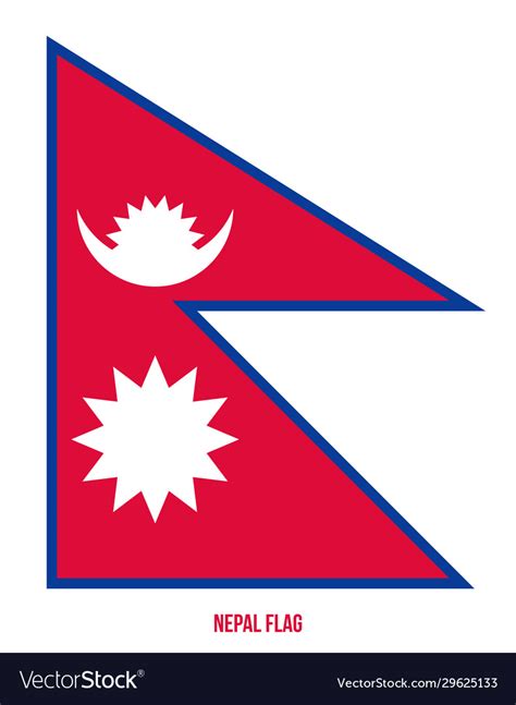 Nepal flag on white background national flag Vector Image