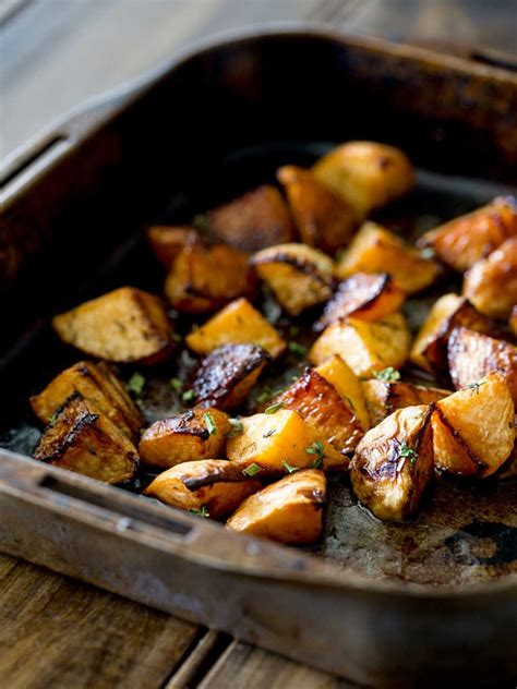 This roasted swede (roasted rutabaga) dish is a wonderful addition to ...