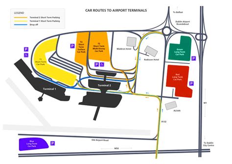 Terminal 2 map of Dublin Airport code DUB