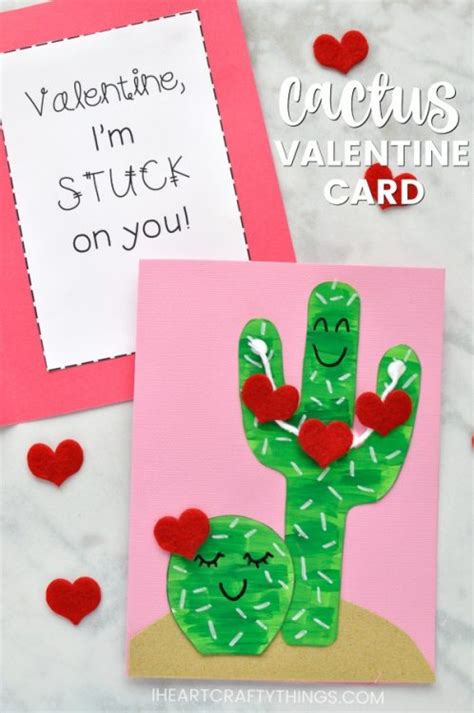 DIY Cactus Valentine Card For Kids - I Heart Crafty Things