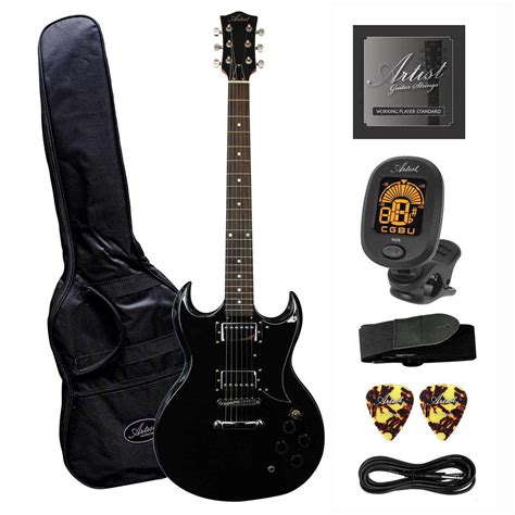 Artist AG1 Black Electric Guitar w/ Humbucker Pickups & AccessoriesAG1BK