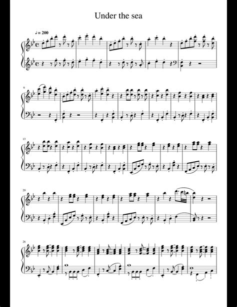 Under the sea sheet music for Piano download free in PDF or MIDI