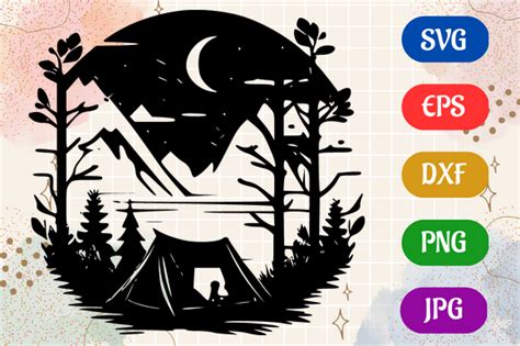 Camping | Silhouette Vector SVG EPS DXF Graphic by Creative Oasis ...