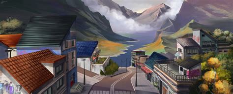 ArtStation - town landscape