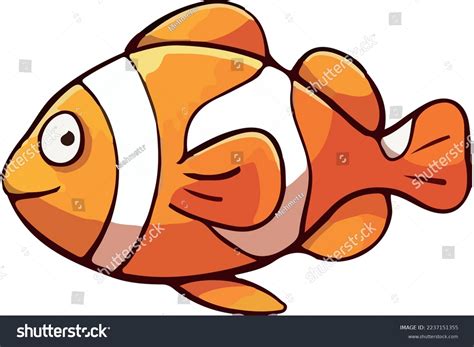 Orange Fish Vector Cartoon Illustration Stock Vector (Royalty Free ...