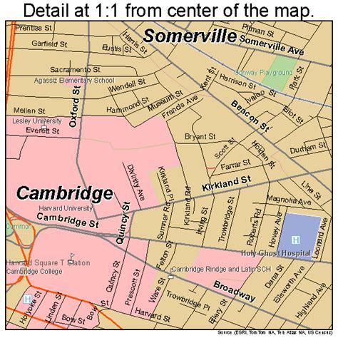 Cambridge Massachusetts Street Map 2511000 | Street map, Cambridge ...