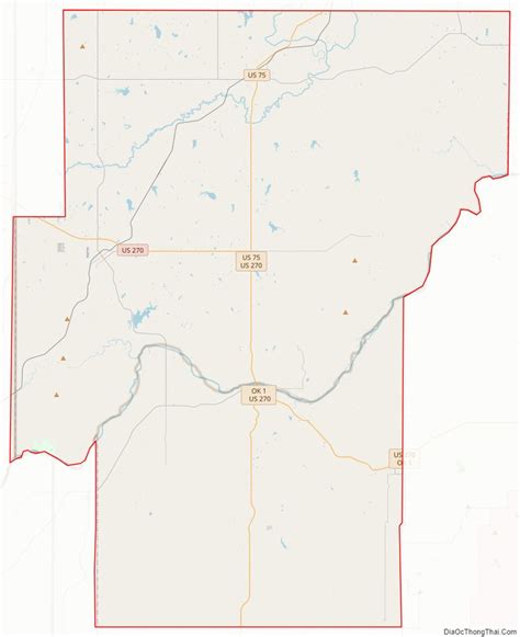 Map of Hughes County, Oklahoma - Thong Thai Real