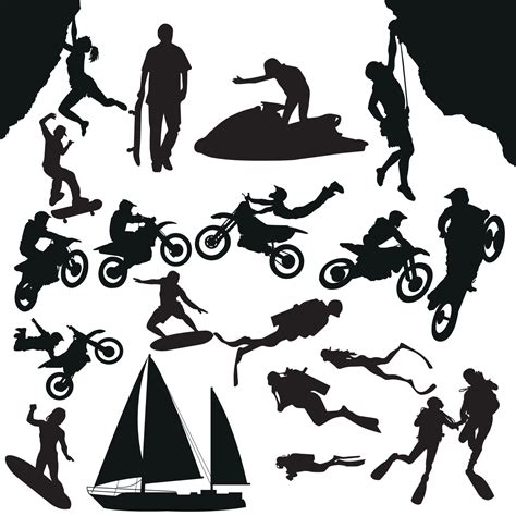 Set of Various Diving Ocean silhouette vector illustration 16730376 ...