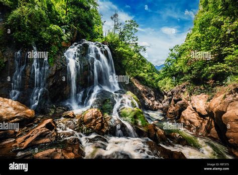 Cat-Cat waterfall, Vietnam Stock Photo - Alamy