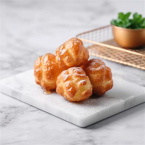 Premium AI Image | Delicious French Chouquette Choux Pastry Dessert