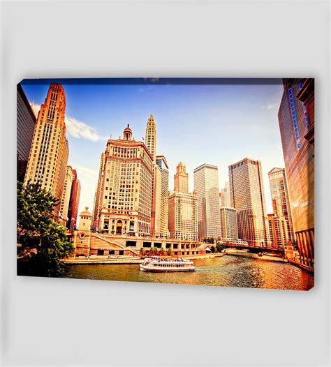 Chicago Skyline Canvas Art Chicago Downtown Canvas Wall Art - Etsy