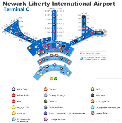 Ewr Terminal A Map